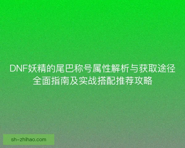 DNF妖精的尾巴称号属性解析与获取途径全面指南及实战搭配推荐攻略